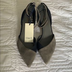 Clare V. New with tags blue and grey suede pumps